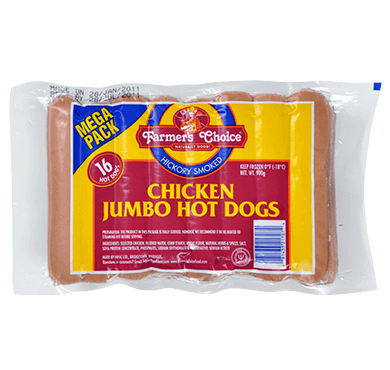 Farmer's Choice Chicken Jumbo Hot Dogs | Mega Pack | Hickory Smoked | HIPAC Limited