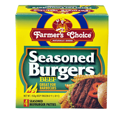 Farmer's Choice Seasoned Burgers | Beef | Great for Barbecues | Seasoned Beef Burger Patties | HIPAC Limited